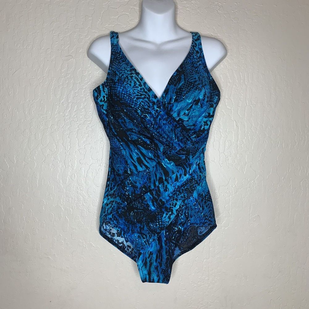 Miraclesuit Off The Scales Blue Oceanus One-Piece Swimsuit
